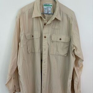 Orvis Men's Tan Lightweight Button-Up Shirt Jacket